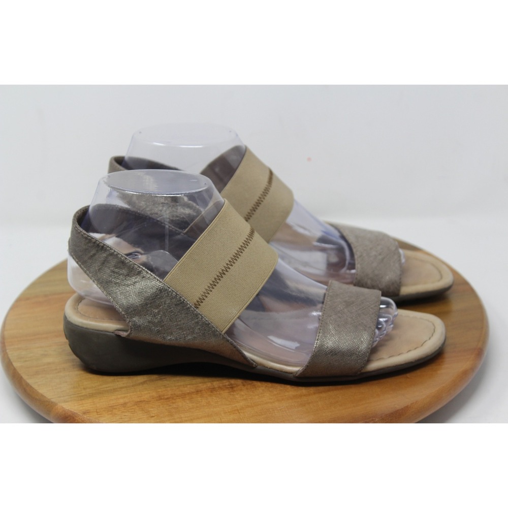 The Flexx Bronze Metallic Elastic Slingback Comfort Sandals US 8‎ EU 39